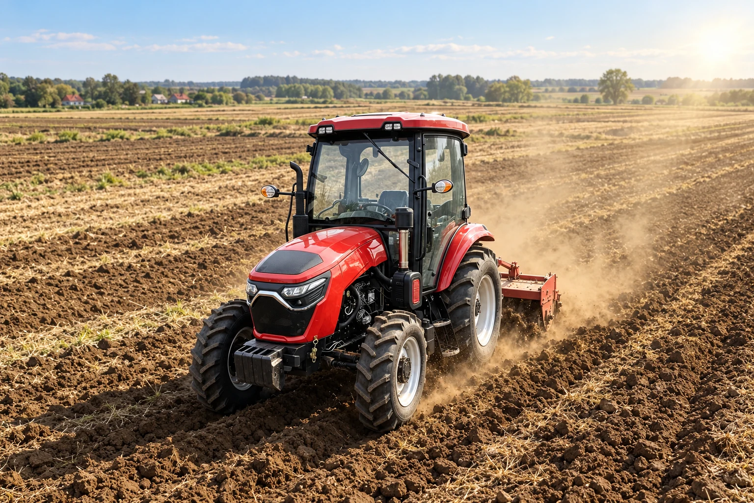 Cab tractor at work